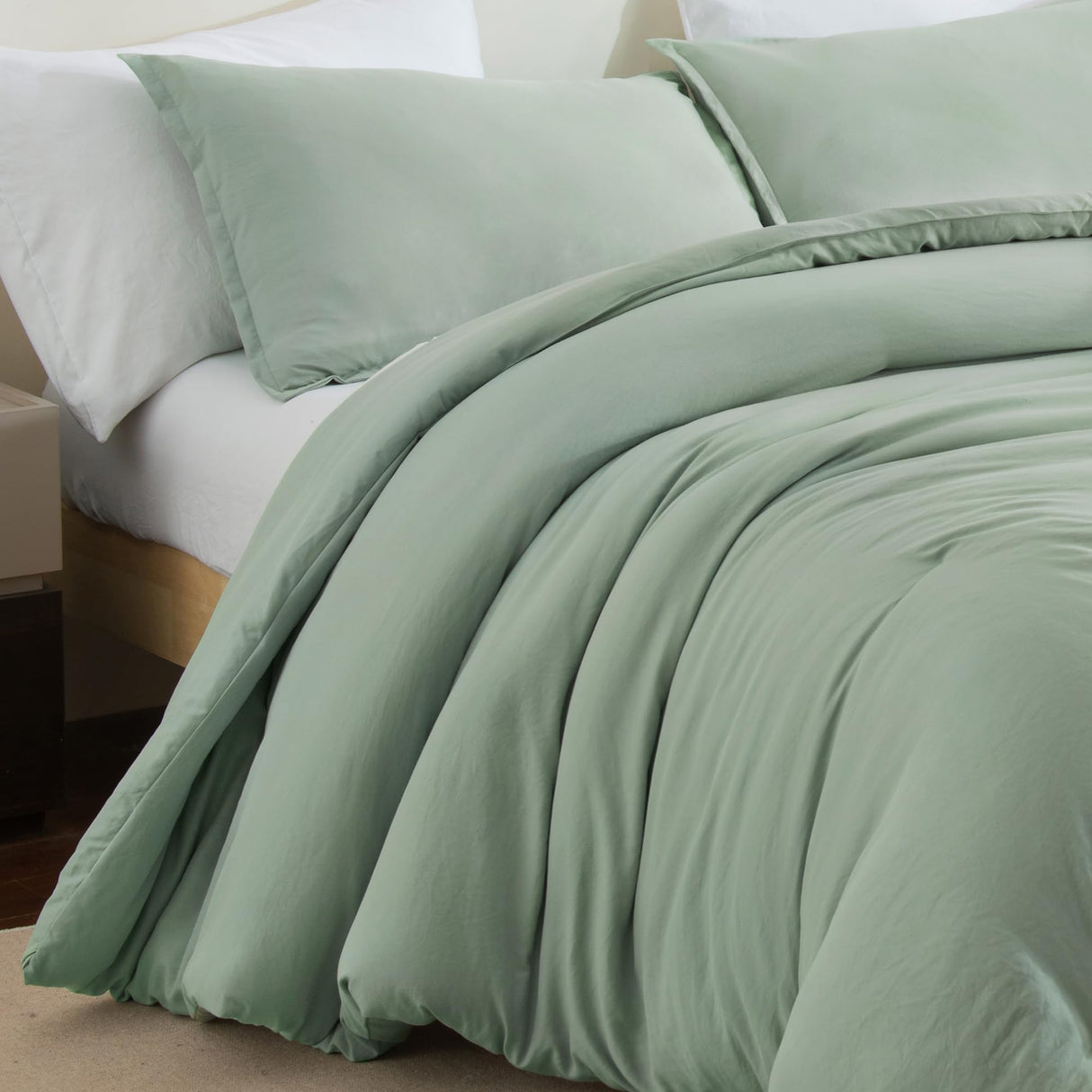 Sage Green California King Comforter Set - 7 Pieces Bed in a Bag Cal King Bedding