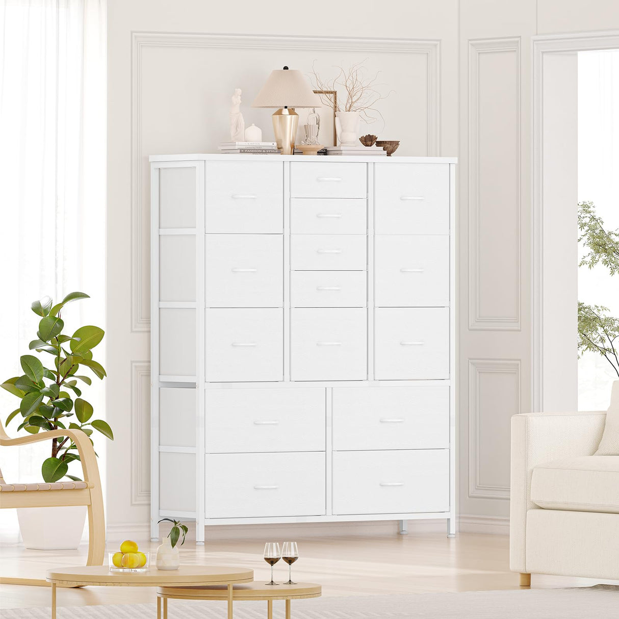 Dresser, Tall Dressers for Bedroom, Large Chests of Drawers, Fabric Storage Dresser