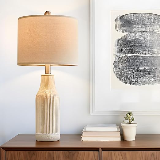 23.25 inches Modern Ceramic Table Lamp Set of 2 for Living Room