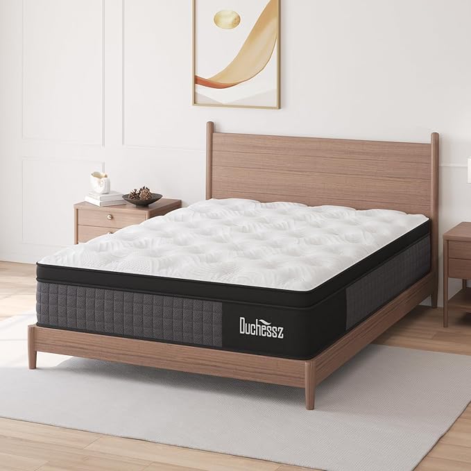 Full Mattress,10 Inch Hybrid Mattress Black with Gel Memory Foam and Individually Pocket Innerspring Euro