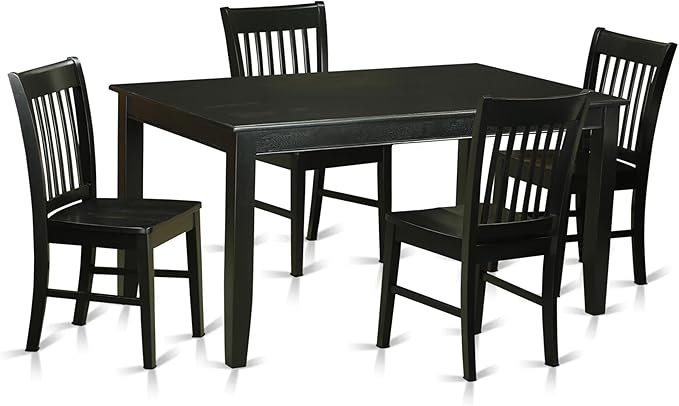 DUNO5-MAH-W 5 Piece Dining Room Table Set Includes a Rectangle Kitchen Table and 4