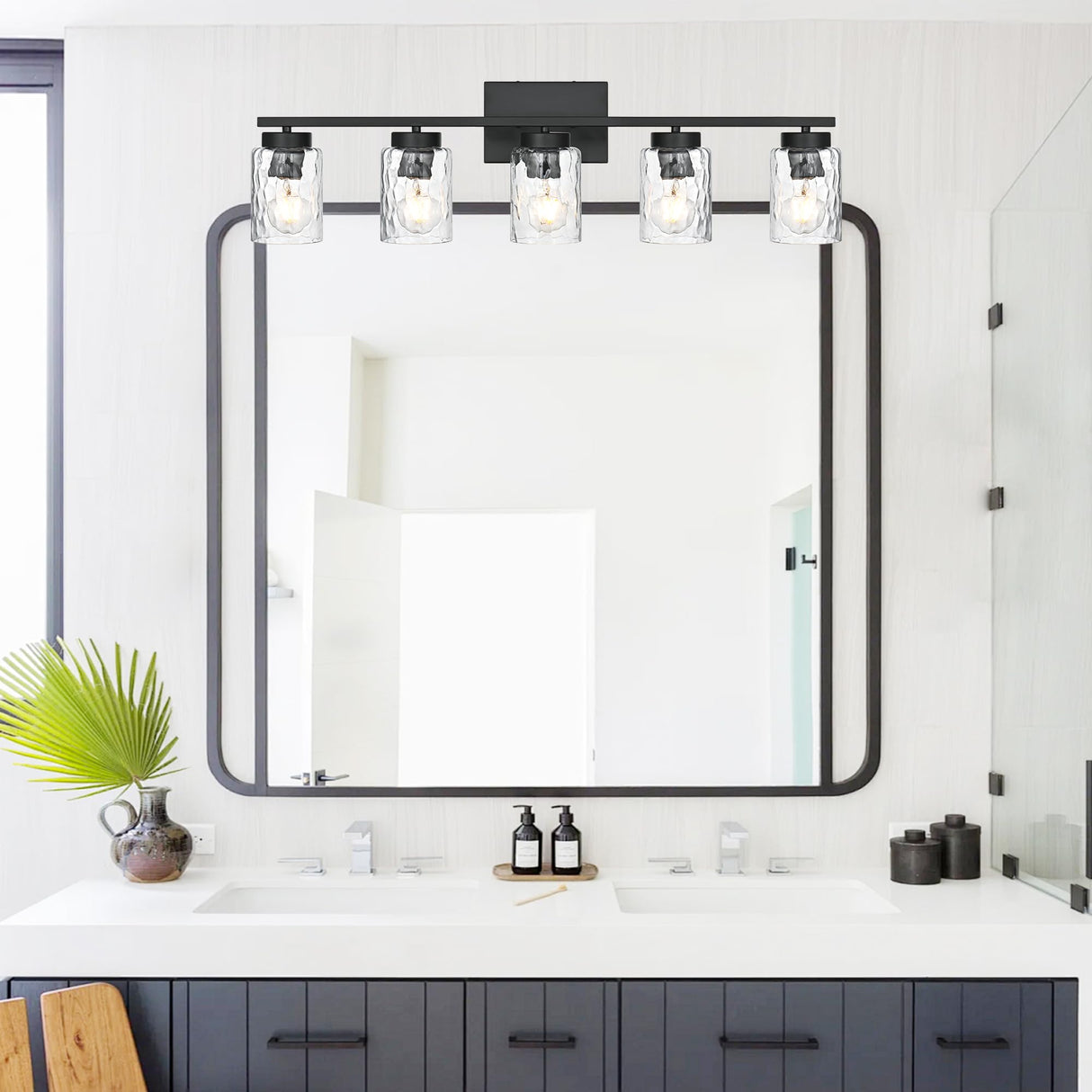5 Light Bathroom Vanity Lighting Fixtures Farmhouse Black Wall Lamp Light
