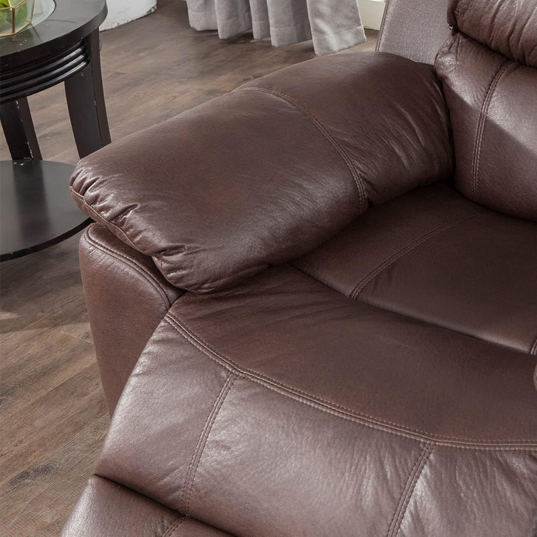 Pieces Bonded Leather Recliner Furniture Sofa Set, Reclining Chair and Reclining Loveseat