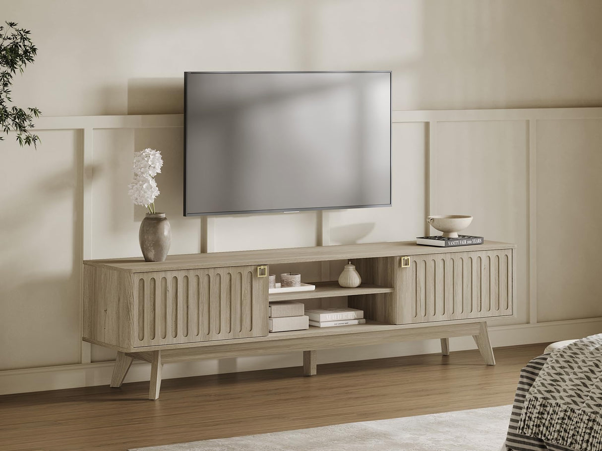 70" TV Stand Entertainment Center with Storage Cabinets