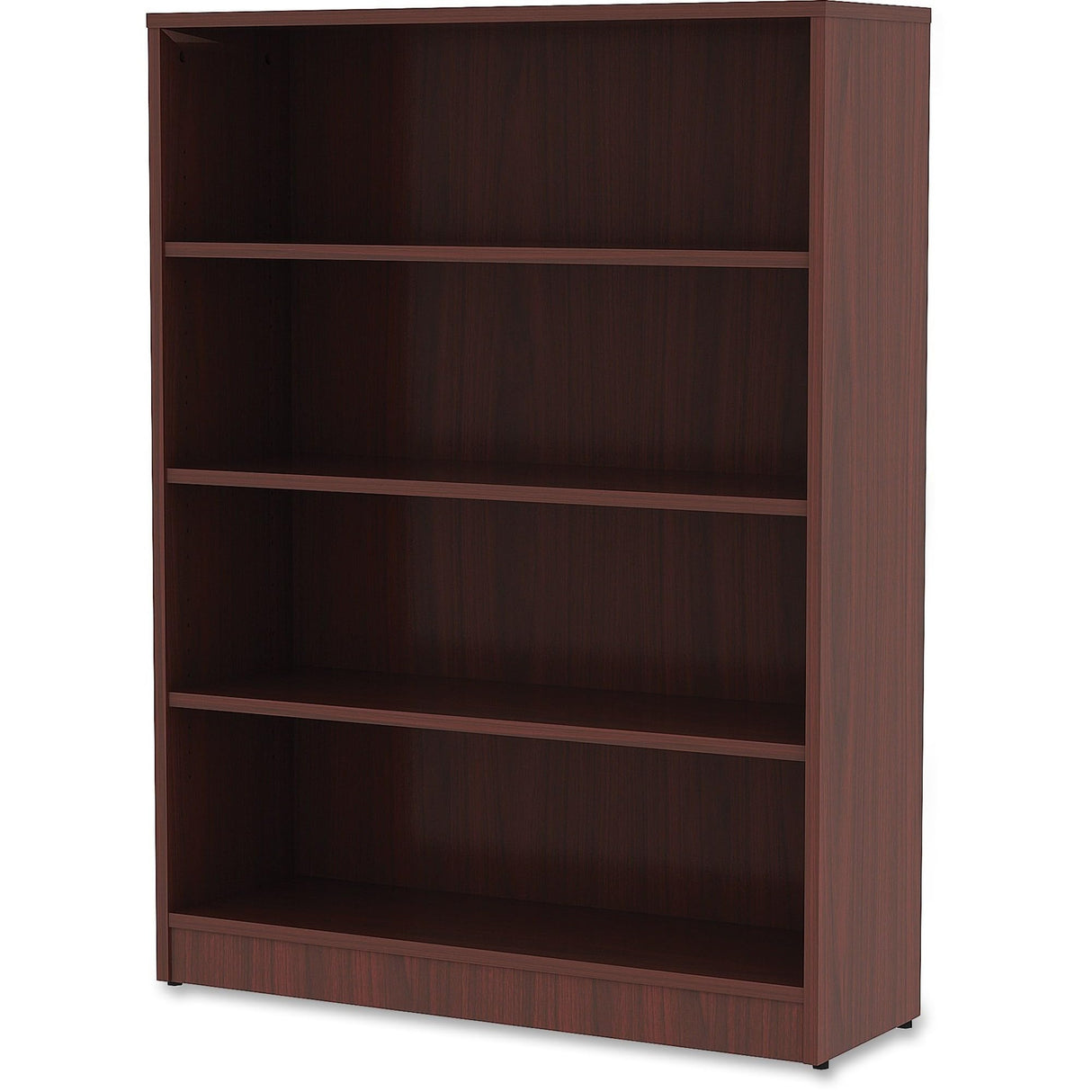 Lorell Mahogany Laminate Bookcase, 48" x 36" x 12"