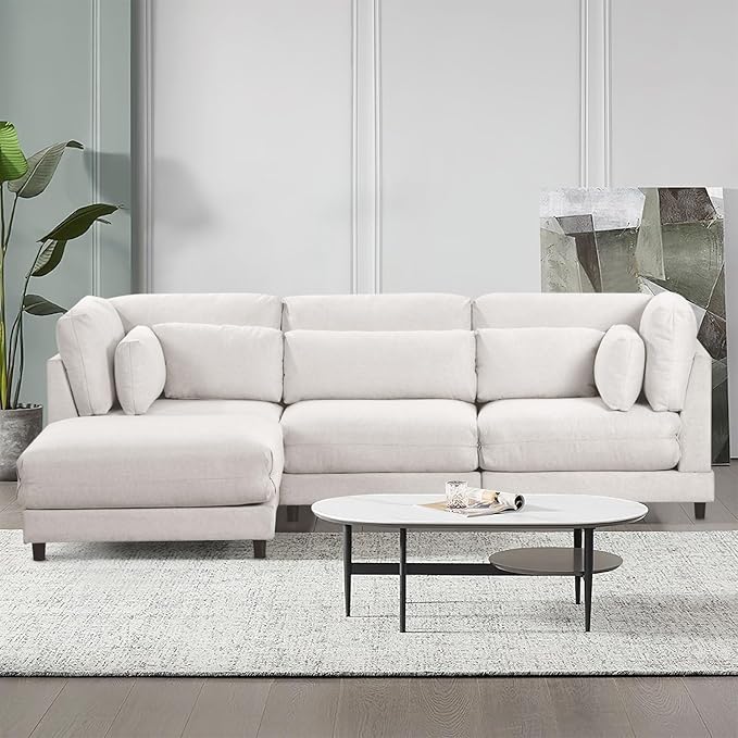 Sectional Sofa Modern Couch L-Shape Sectional Sofa Sleeper Comfy Upholstered