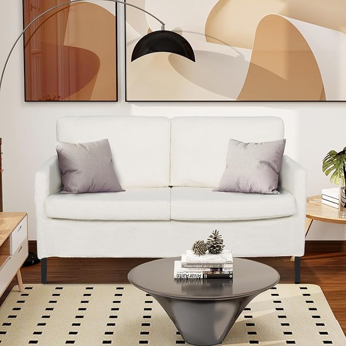 Fabric Modern Small Loveseat Sofa Couch for Living Room