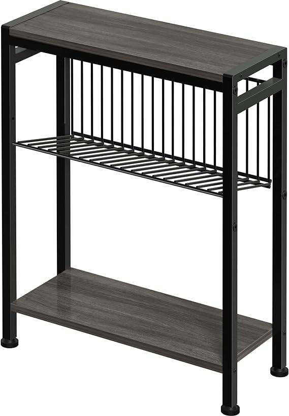 SlimFit 3-Tier Snack & Side Table with Magazine Rack