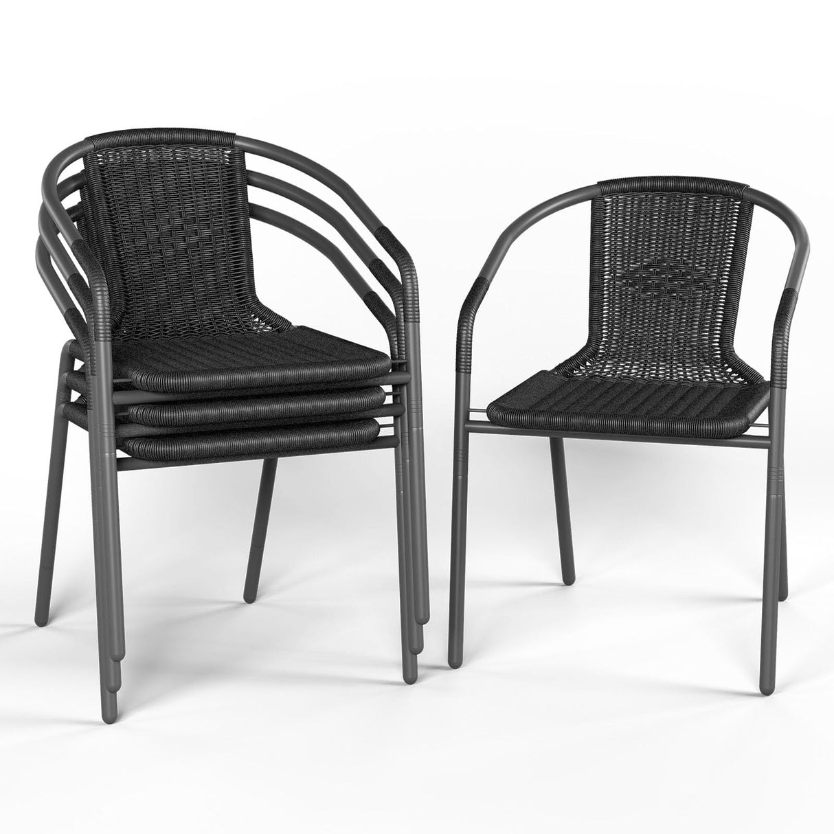 Outdoor Dining Chairs Set of 4, Rattan Patio Chairs Wicker