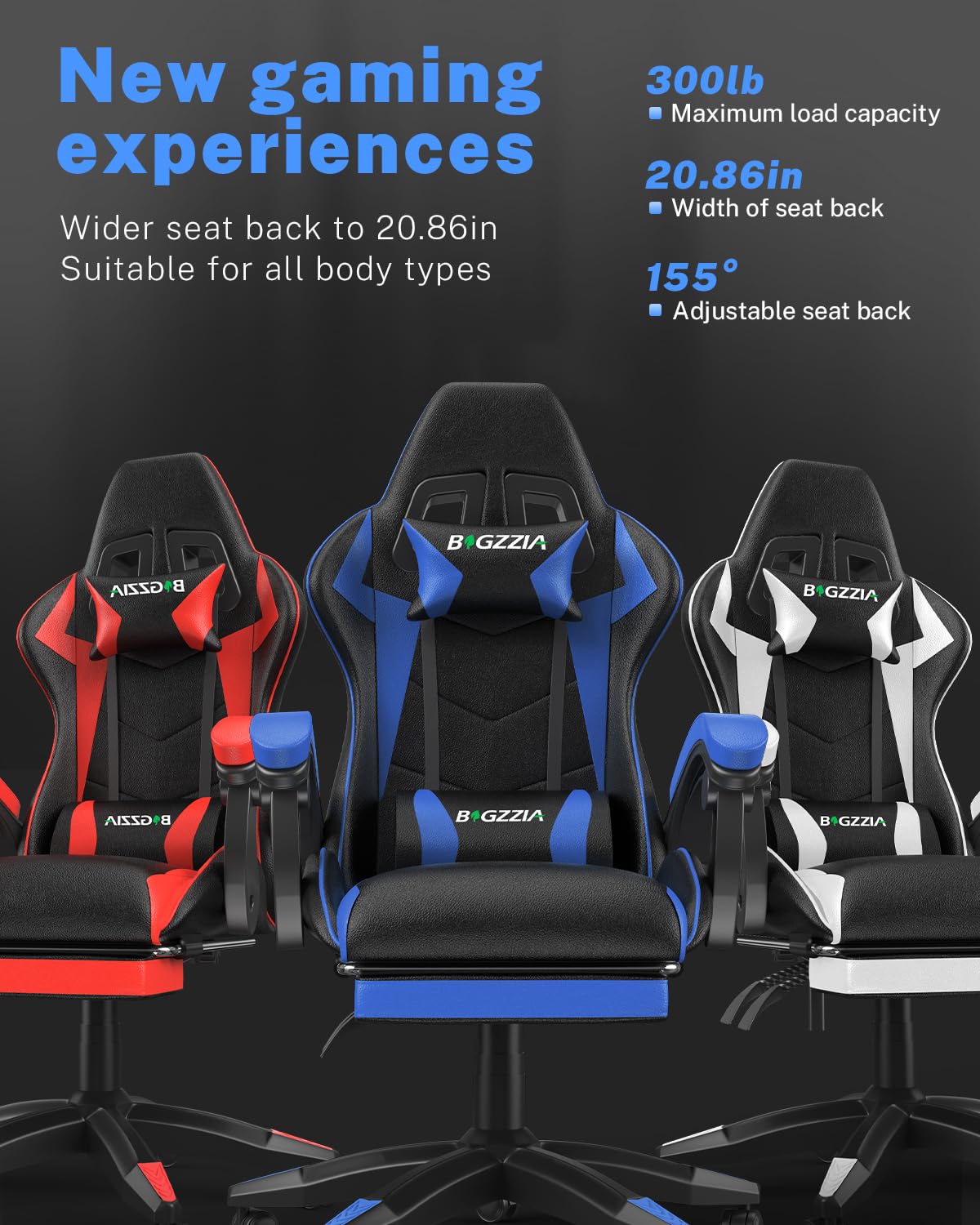 Gaming Chair with Footrest - Ergonomic High Back Reclining Computer Chair