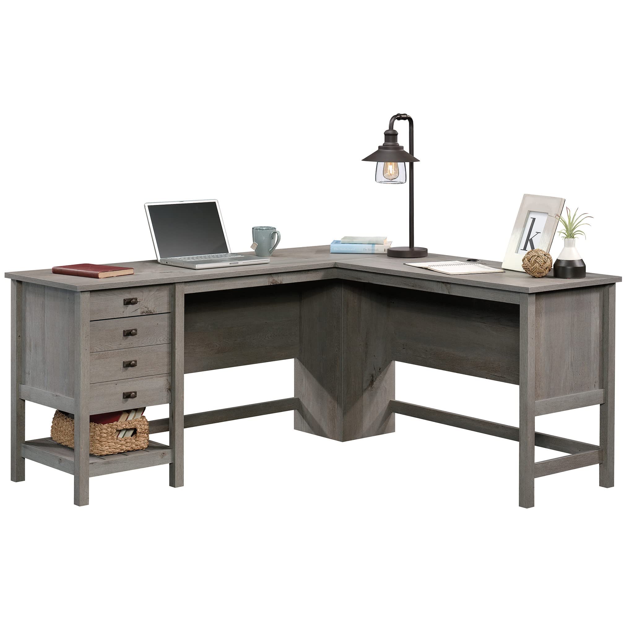 Cottage Road L-Desk, L: 65.12" x W: 58.66" x H: 29.76