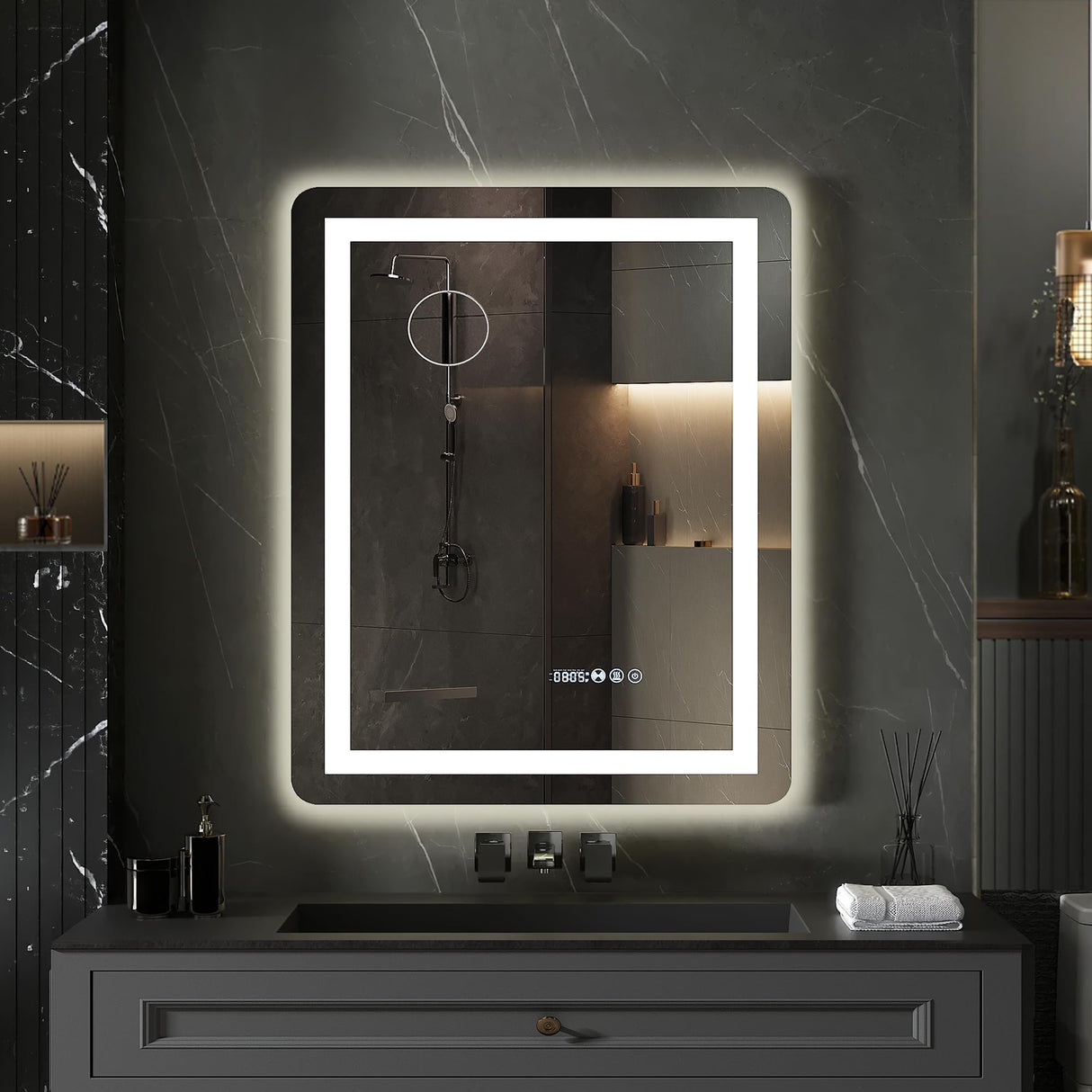 24x32 LED Bathroom Mirror with Motion Sensor & Anti-Fog