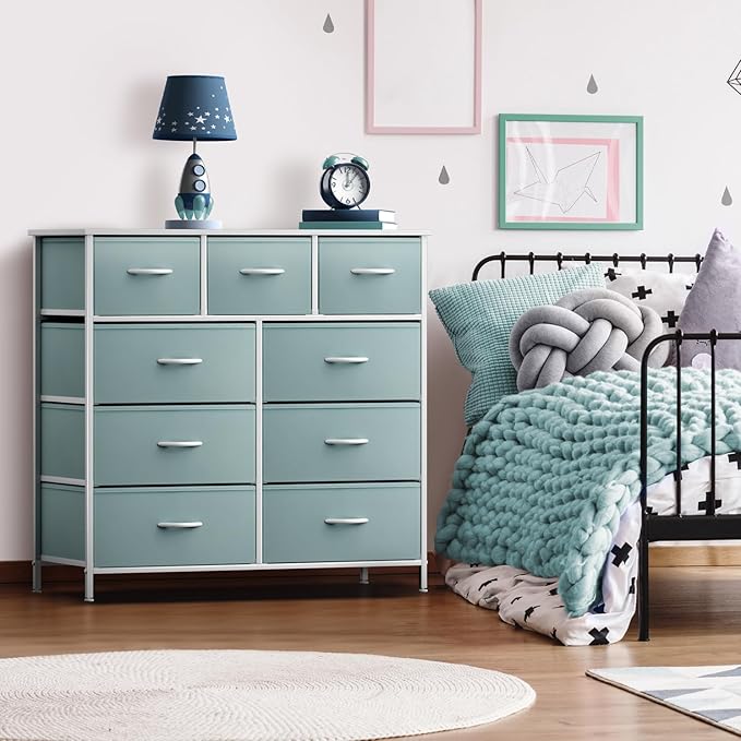 Dresser with 9 Drawers - Furniture Storage Chest for Kidās, Teens, Bedroom, Nursery