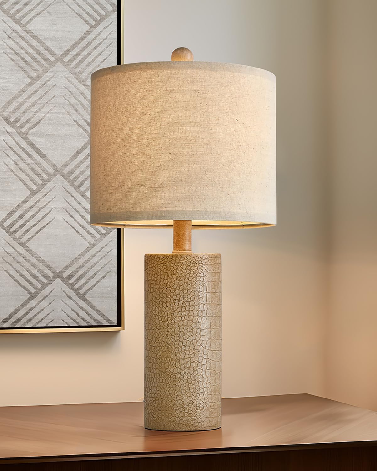 20.5" Farmhouse Lamp Single Resin Table Lamps for Living Room Bedroom Entryway