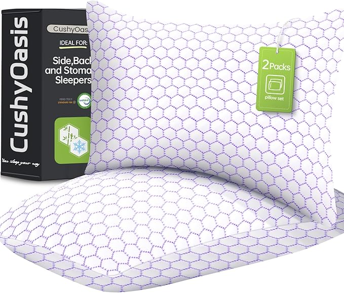 Shredded Memory Foam Pillow for Sleeping, Cooling Bed Pillows