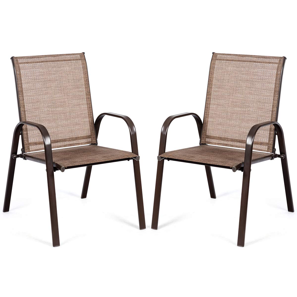 2 Piece Patio Chairs, Outdoor Camping Chairs with Breathable Fabric