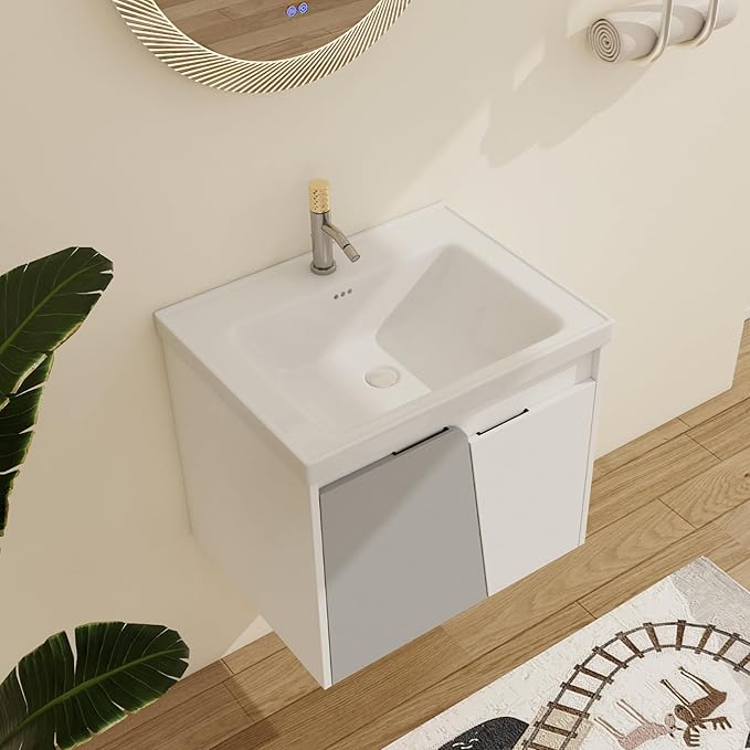 48 Inch Floating Bathroom Vanity with Sink, 48'' Single Sink Wall Mounted Bathroom Vanity
