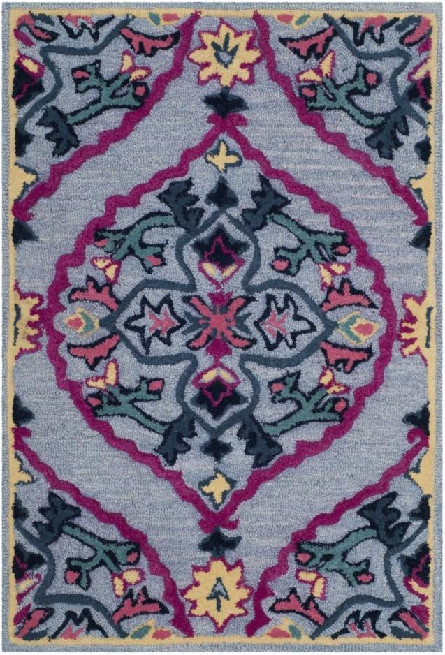 Bellagio Collection 8' x 10' Light Blue/Multi BLG605B Handmade Medallion Premium