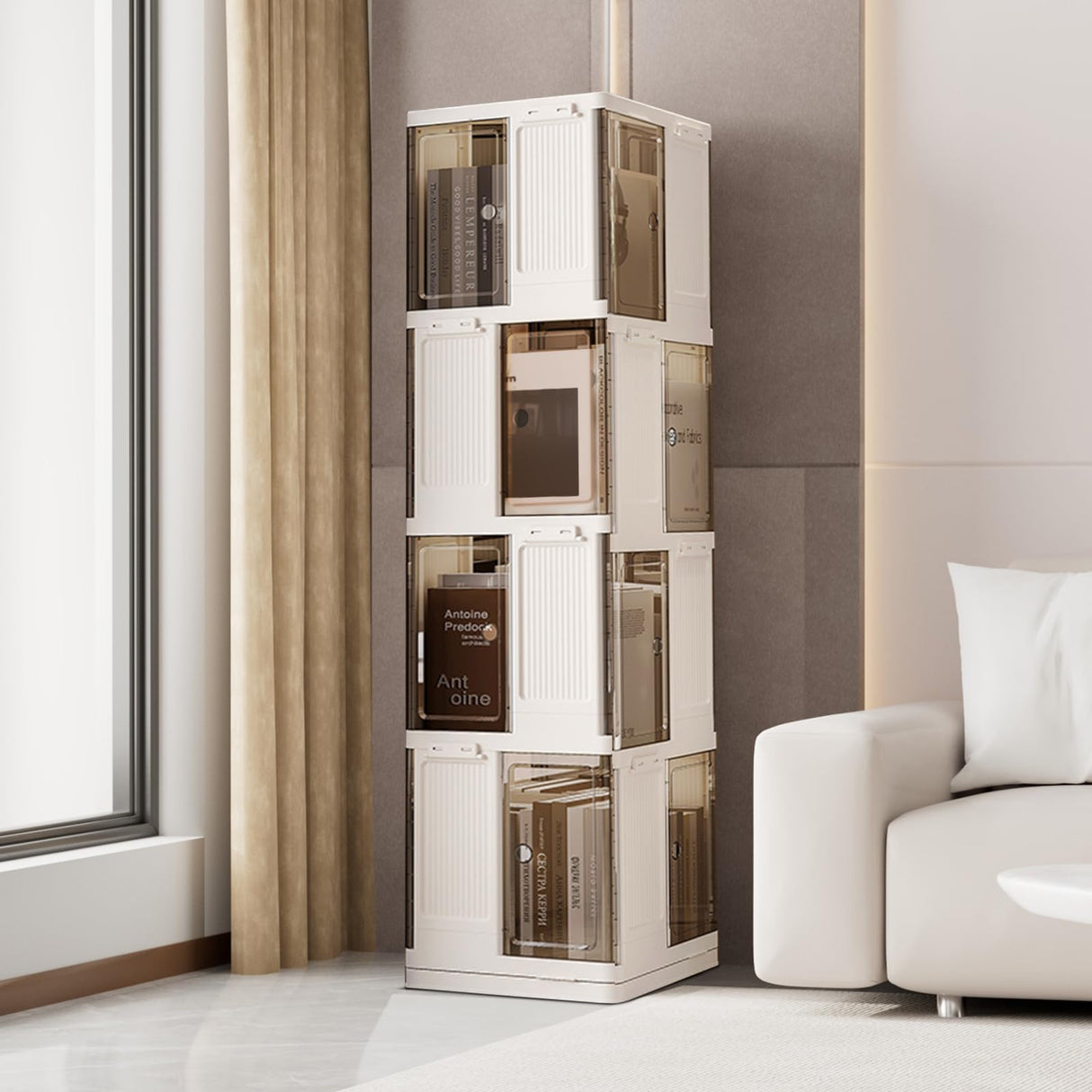 360 Degree Revolving Bookcase - 4 - Layer Spinning Bookshelf Tower