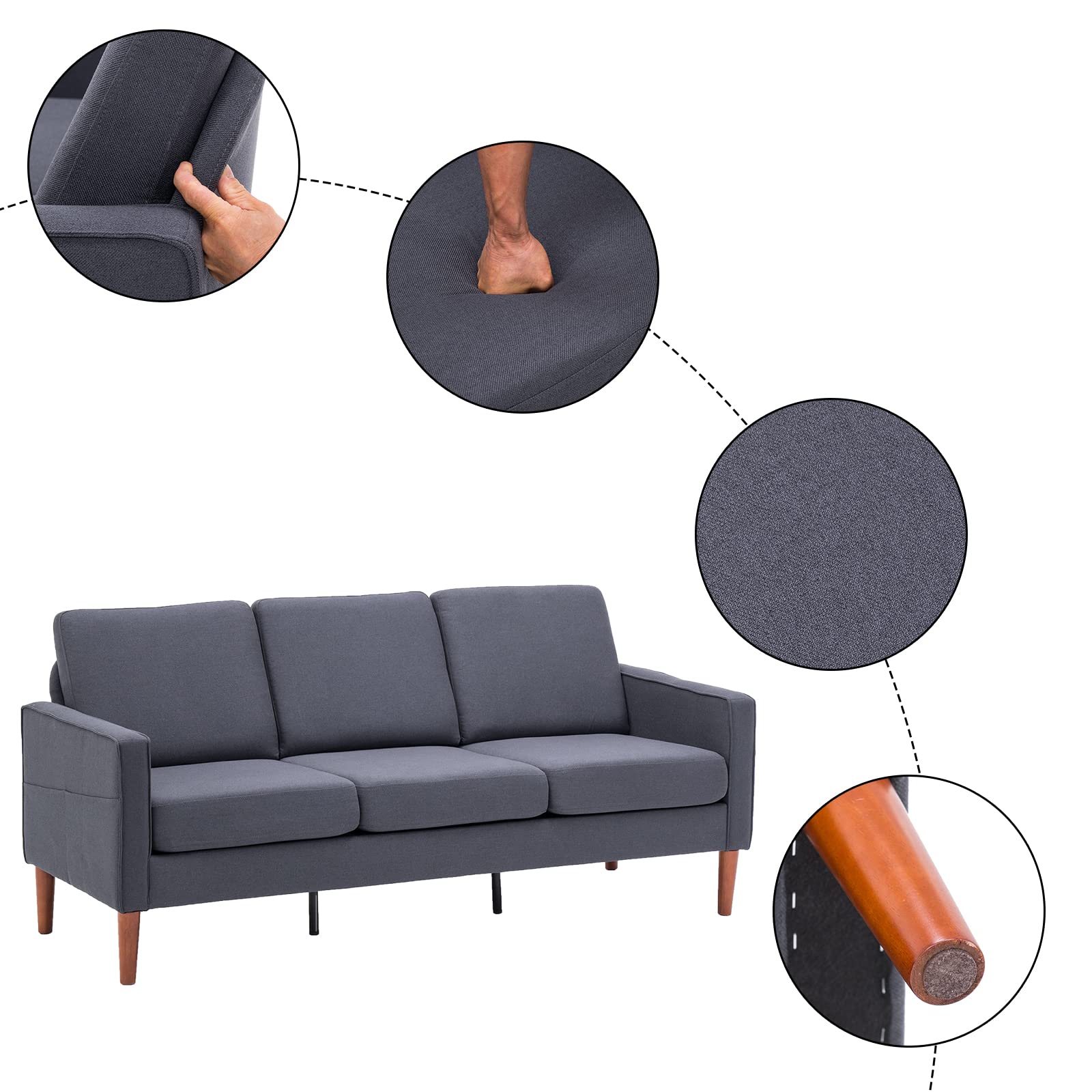 Sofa 71" Modern Sofa Couch Upholstered Love Seat