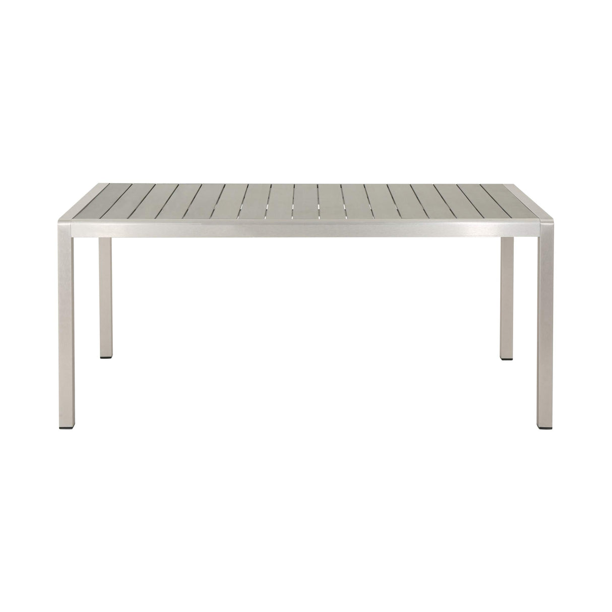Coral Outdoor Aluminum Dining Table with Faux Wood Top - Gray Finish