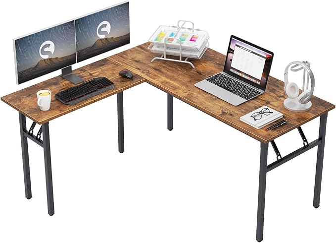L Shaped Desk Folding Computer Desk, L Desk Home Office Desk