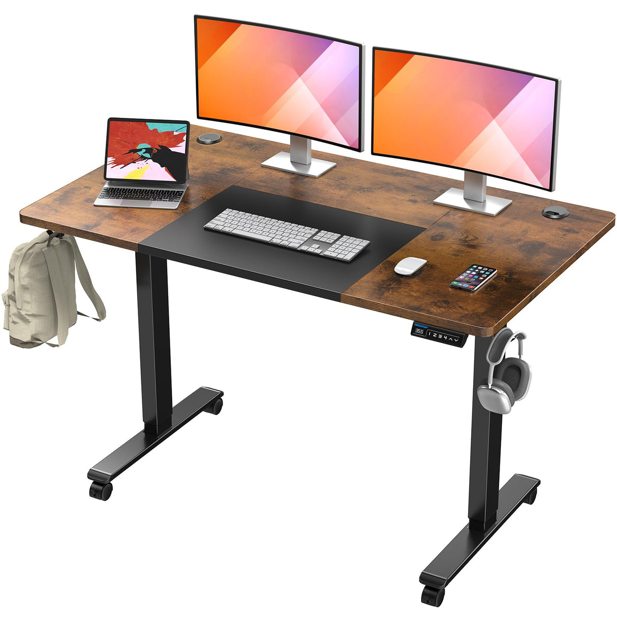 55x28 Inches Electric Height Adjustable Standing Desk, Sit Stand Desk with Memory Controller