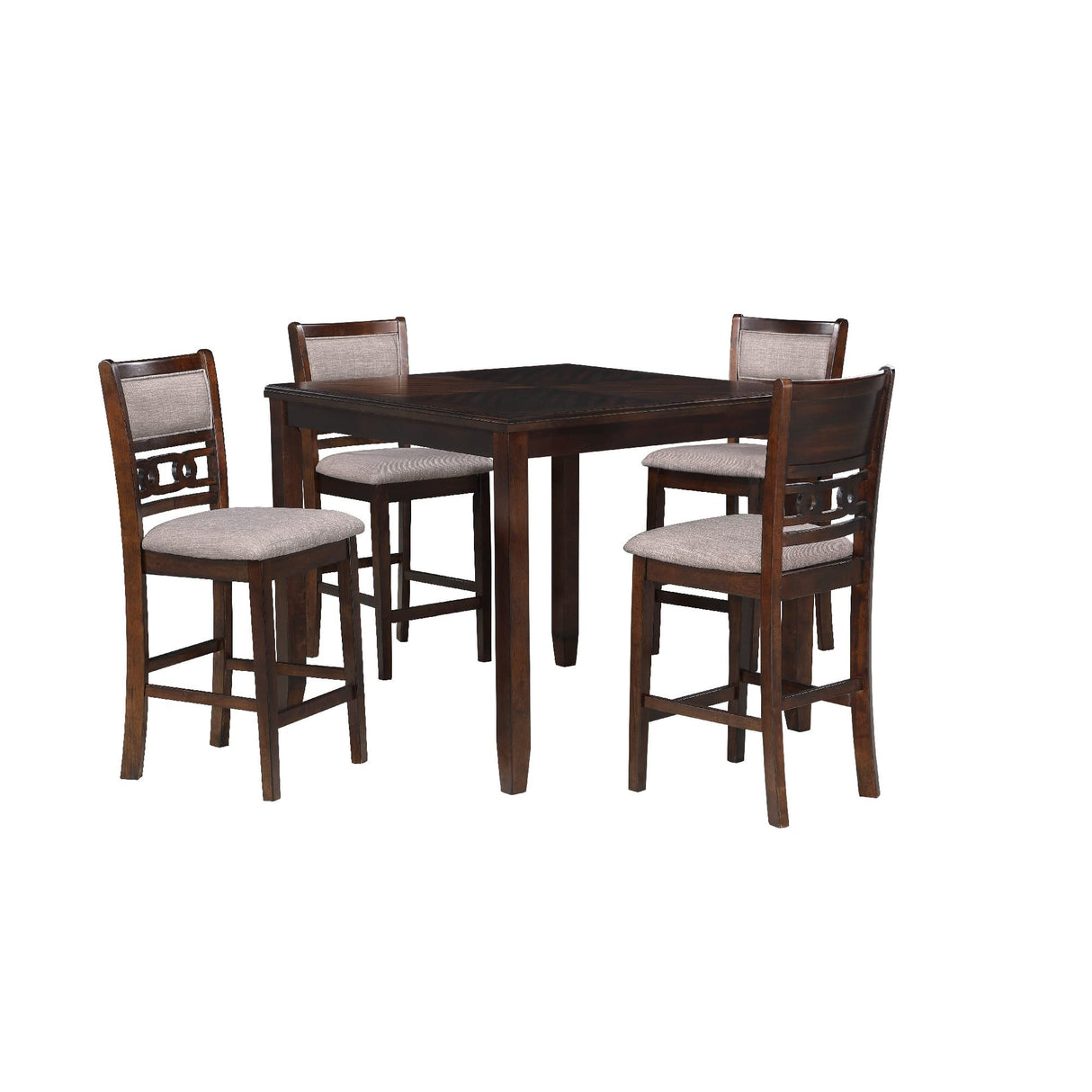42 Inch 5 Piece Counter Table Set, Brown
