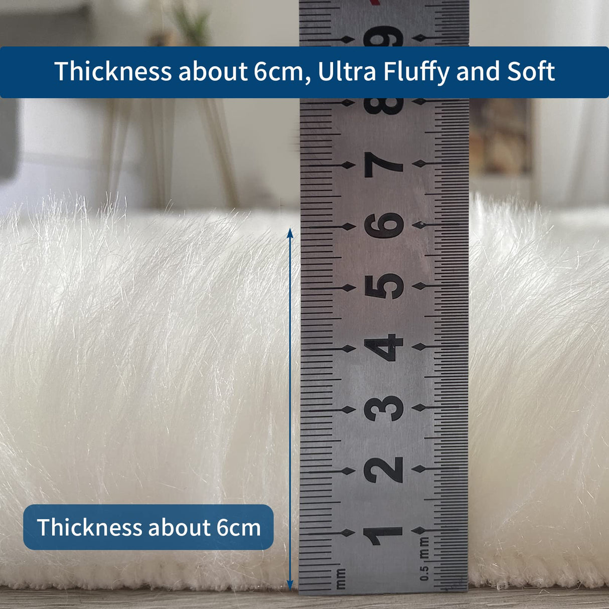 10x10 Oversized Faux Fur Area Rug - Super Soft White Shag Carpet