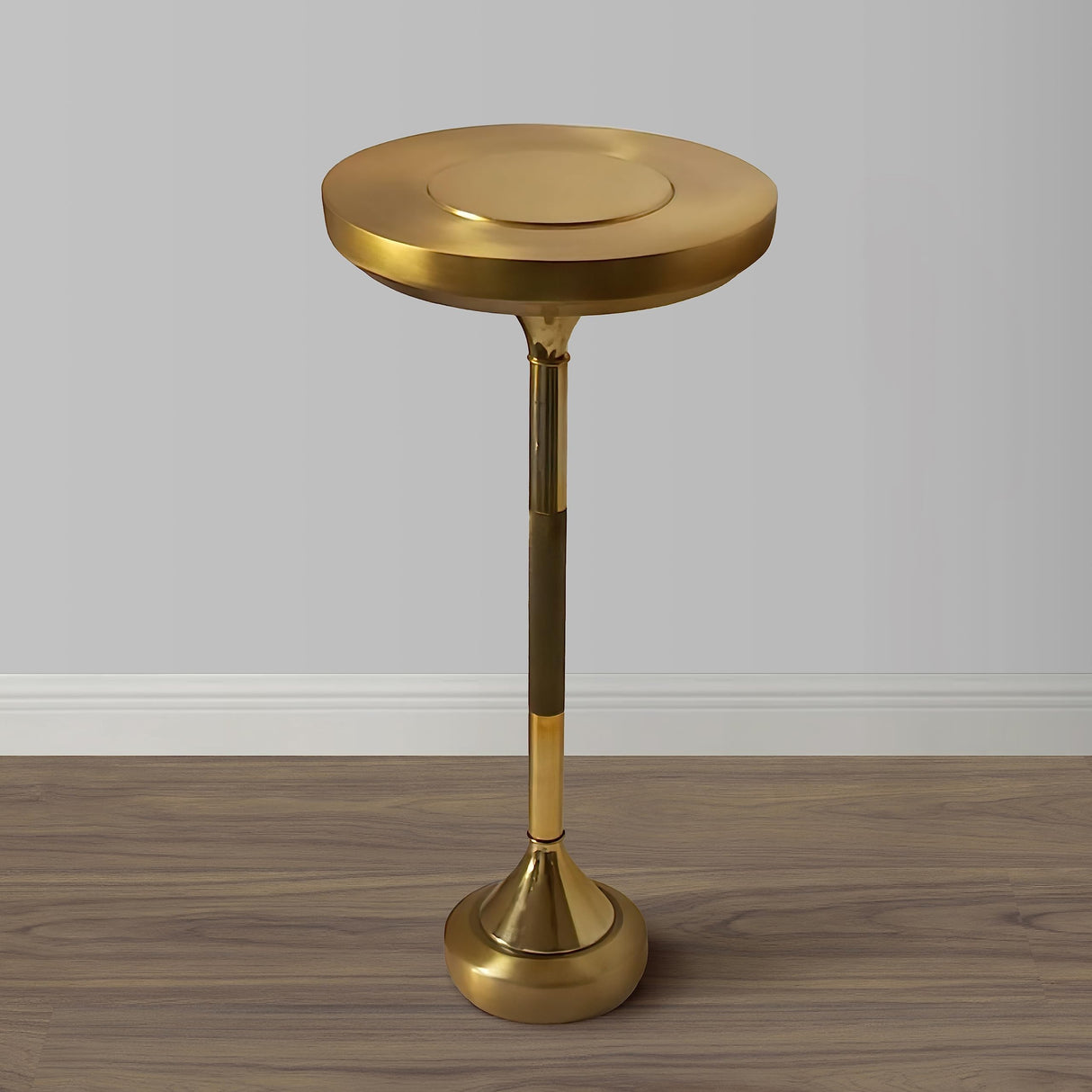 Farzi Cafe Solid Brass Small Drink Cocktail Table - Elegant Gold Finish and Compact