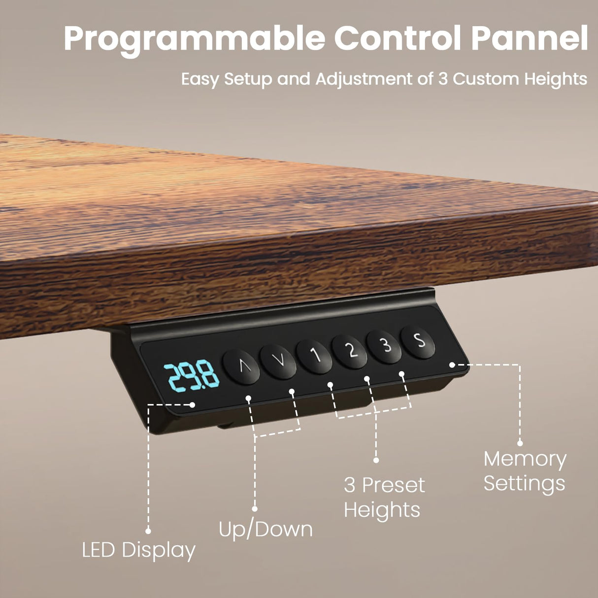55 x 30 Inch Standing Desk with Drawers, Adjustable Height Electric Sit Stand Desk