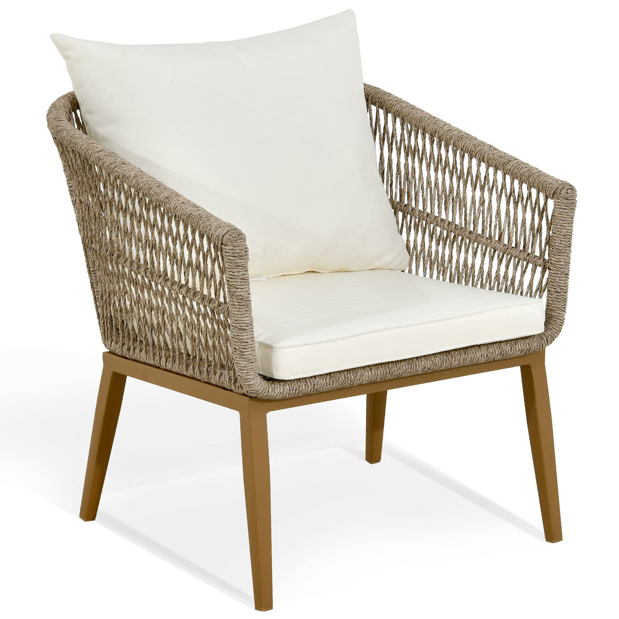 Outdoor Dining Single Sofa Chair, Indoor-Outdoor Wicker Bistro Chairs