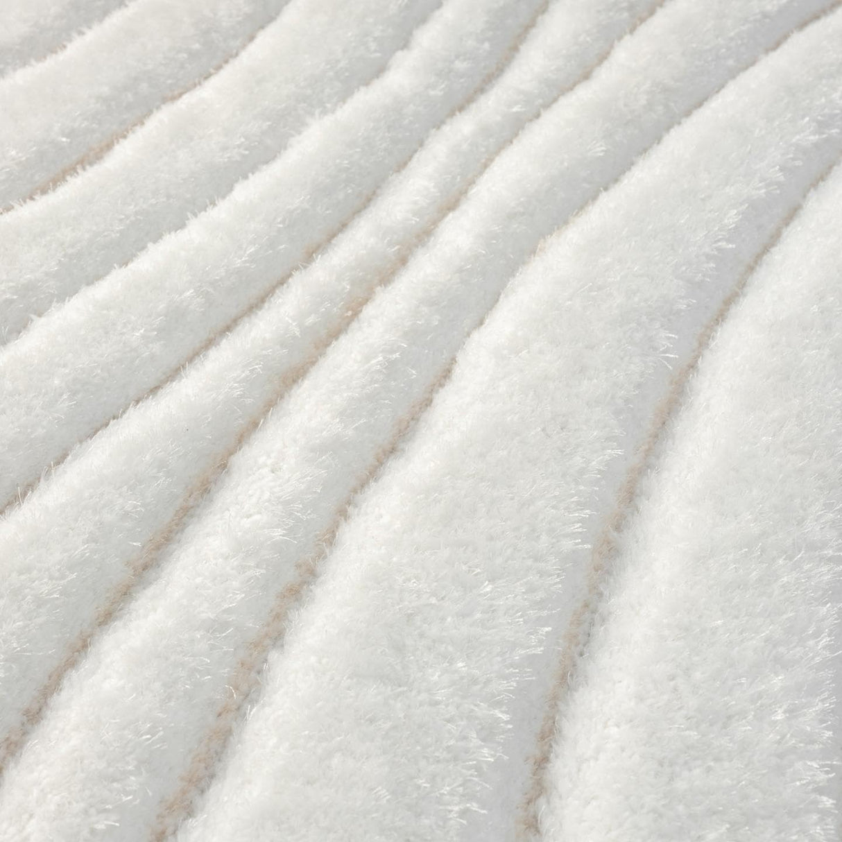 Lantanas Cream 8x10 Modern Shag Geometric Area Rug