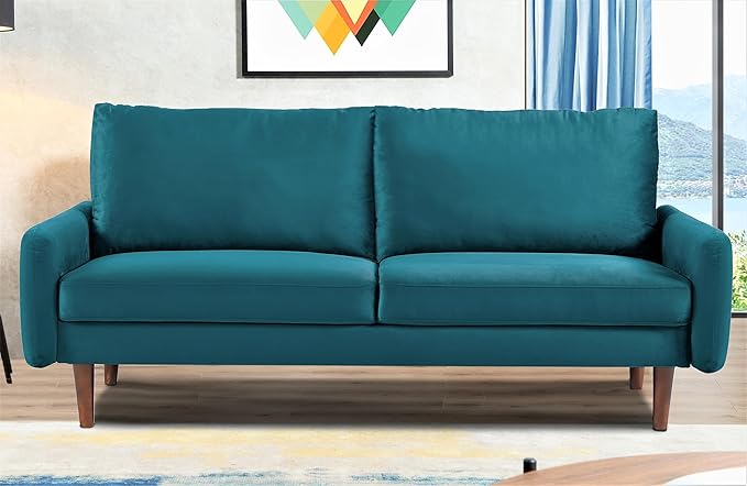 Kent Modern Velvet Sofa, Comfortable 3 Seater Couch for Living Rooms