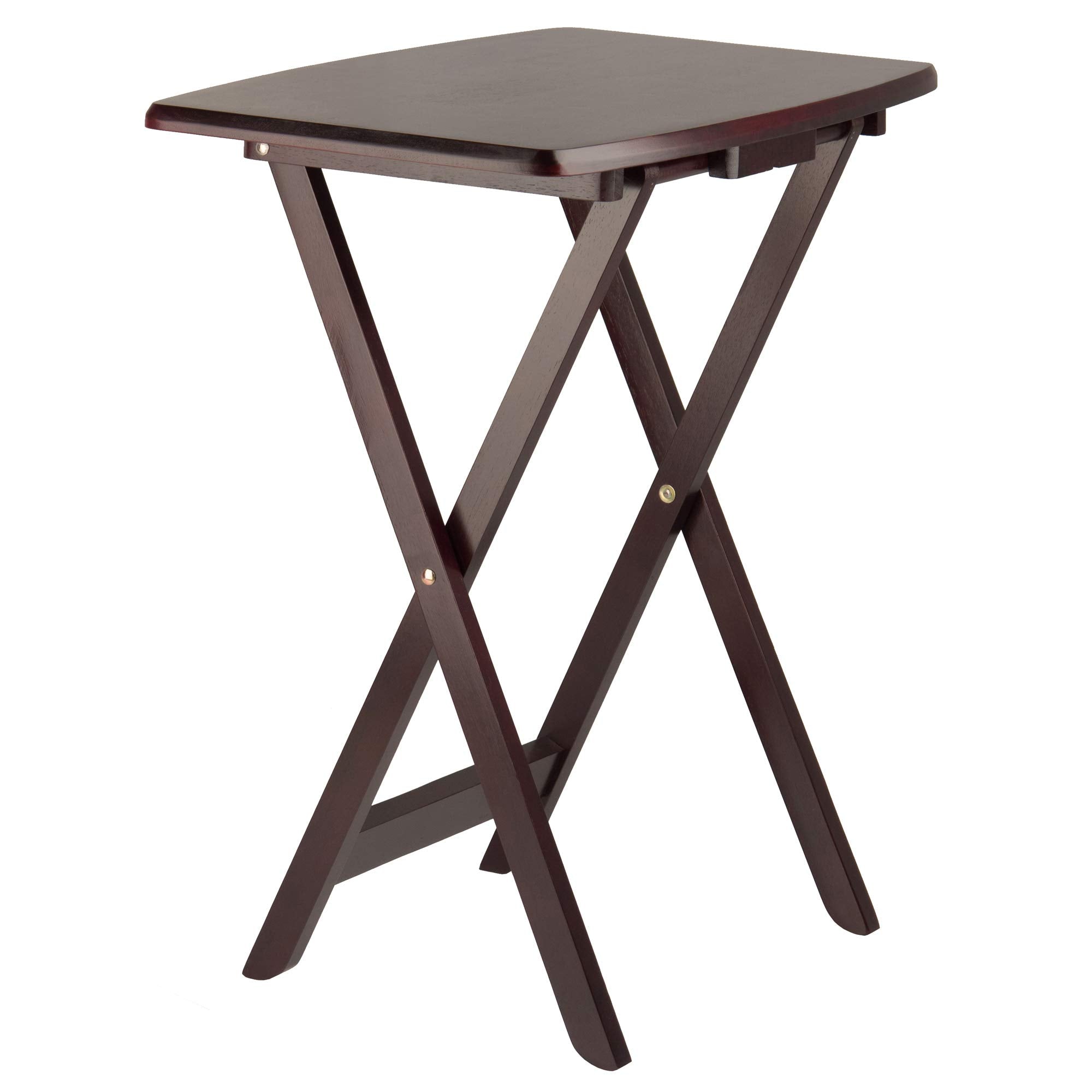 Wood Dylan Snack Table Espresso, 23.6"W x 15.75"D x 25.5"H
