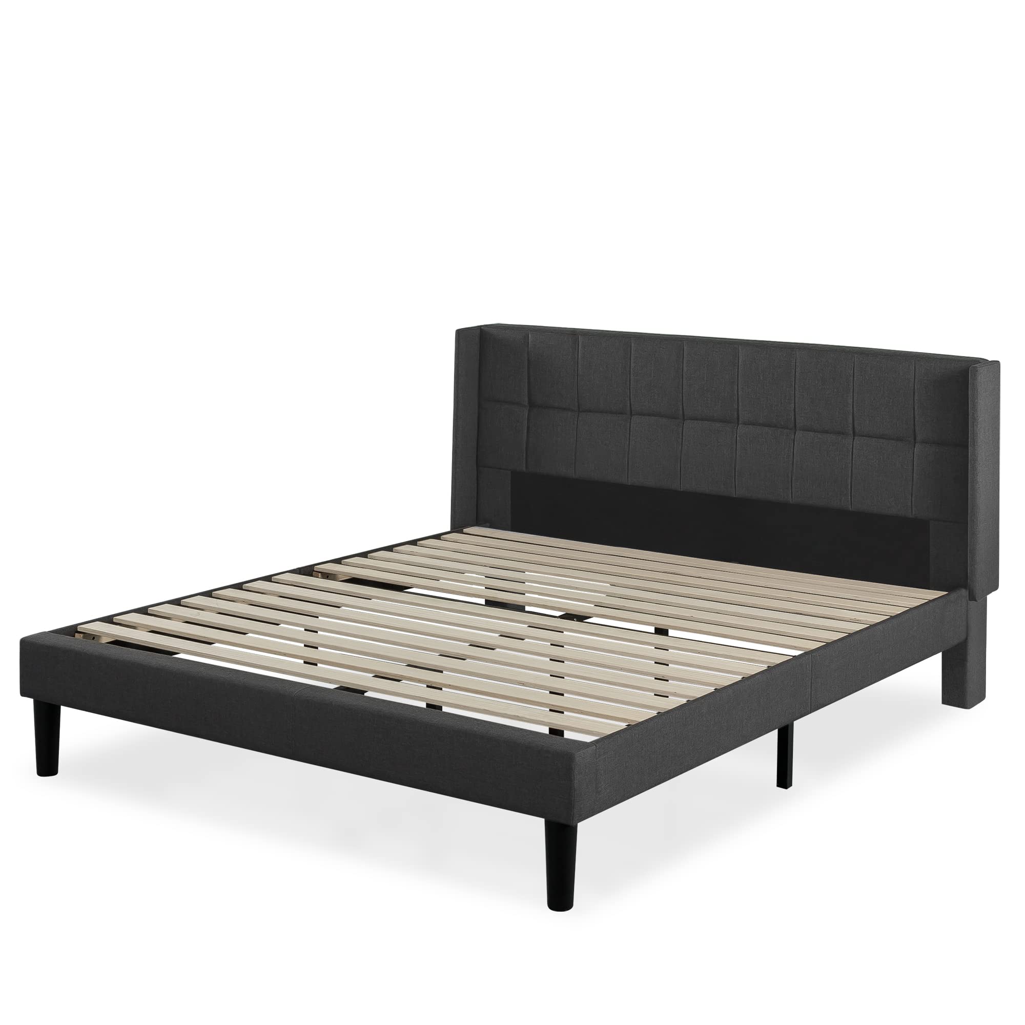 Dori Upholstered Platform Bed Frame with Wingback Headboard