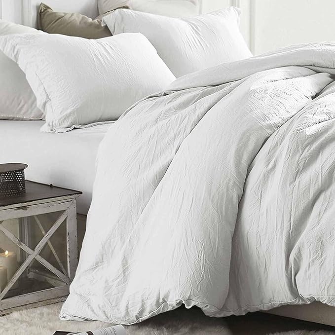 White Comforter Queen Size, 3 Piece Soft Modern Bedding Set & Collections