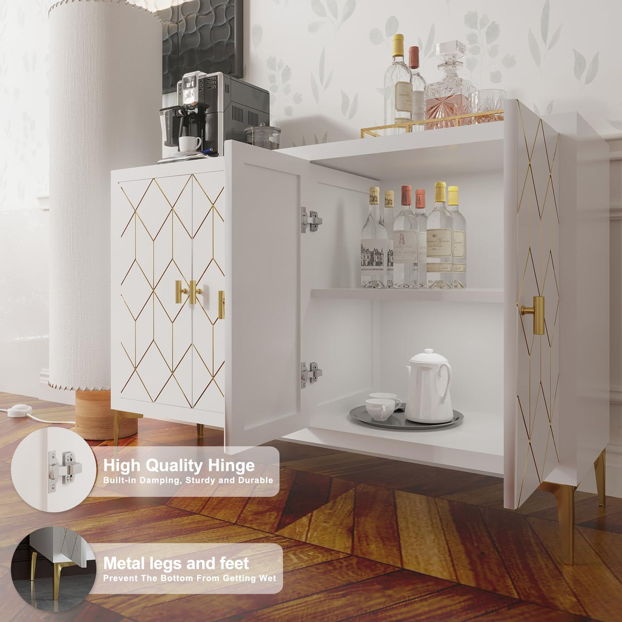 4-Door Buffet Cabinet with Storage - Versatile Sideboard for Kitchen, Dining Room