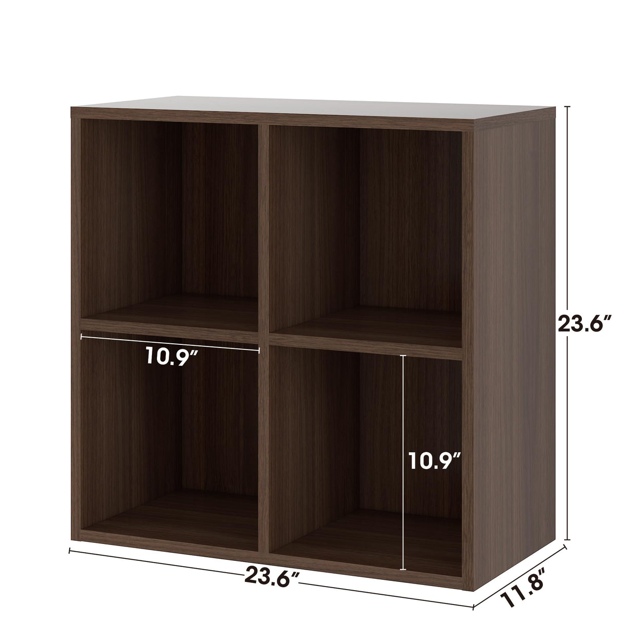 Bookcase, 4 Cube Open Storage Organizer Display Bookshelf, HOFB017