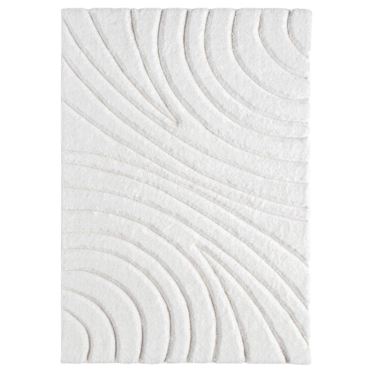 Lantanas Cream 8x10 Modern Shag Geometric Area Rug