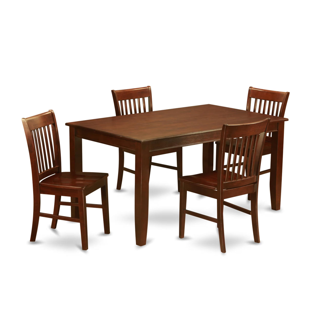 DUNO5-MAH-W 5 Piece Dining Room Table Set Includes a Rectangle Kitchen Table and 4