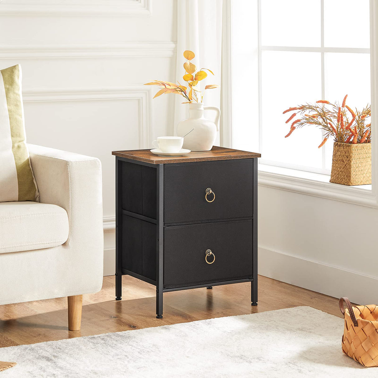 2 Drawer Dresser for Bedroom, Small Night Stand