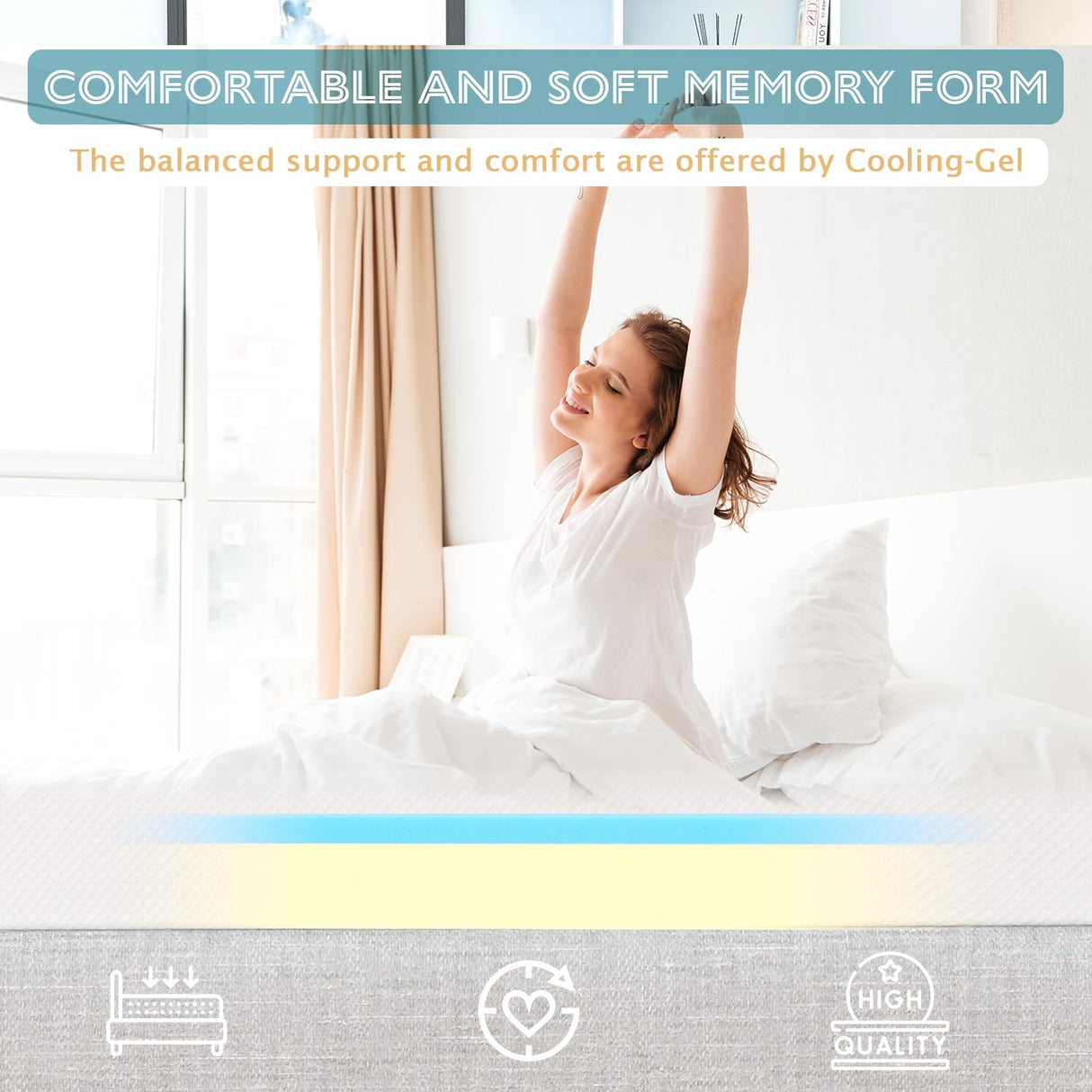 6 Inch Full Size Mattress, Gel Memory Foam Full Mattress, Pressure Relieving