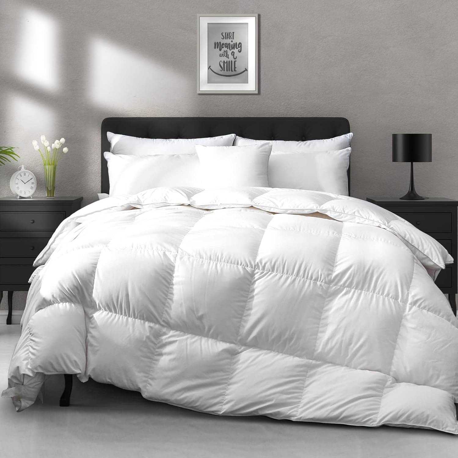 Down Feather Fibers Comforter King Size - Ultra-Soft Extra Fluffy Hotel Collection Duvet