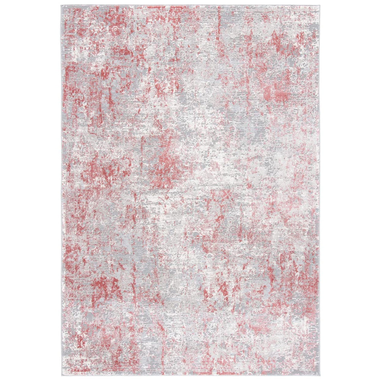 Meadow Collection Accent Rug - 2' x 5', Grey & Pink, Modern Abstract Design