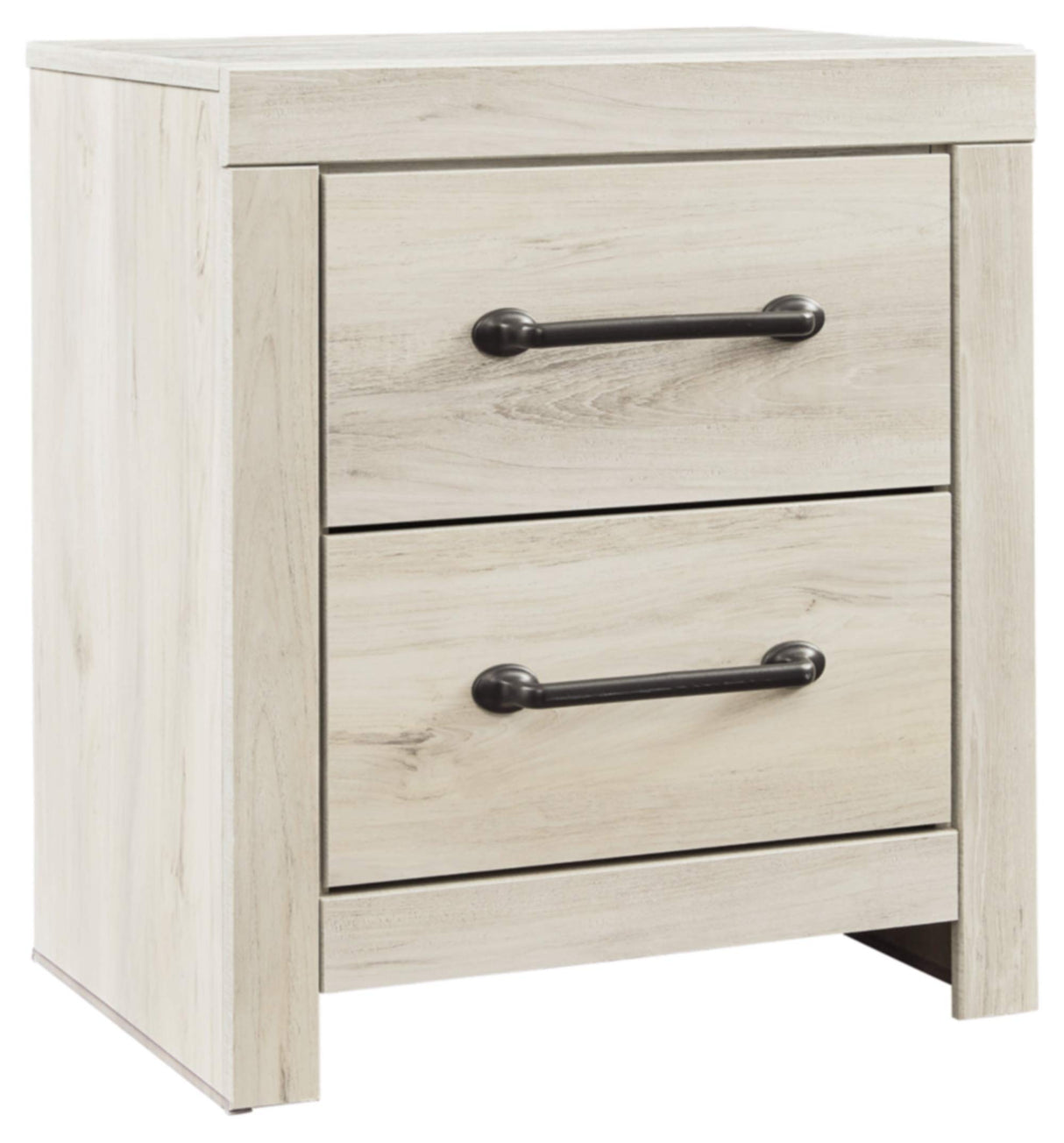 Cambeck Farmhouse Industrial 2 Drawer Two Drawer Nightstand with 2 Slim-Profile