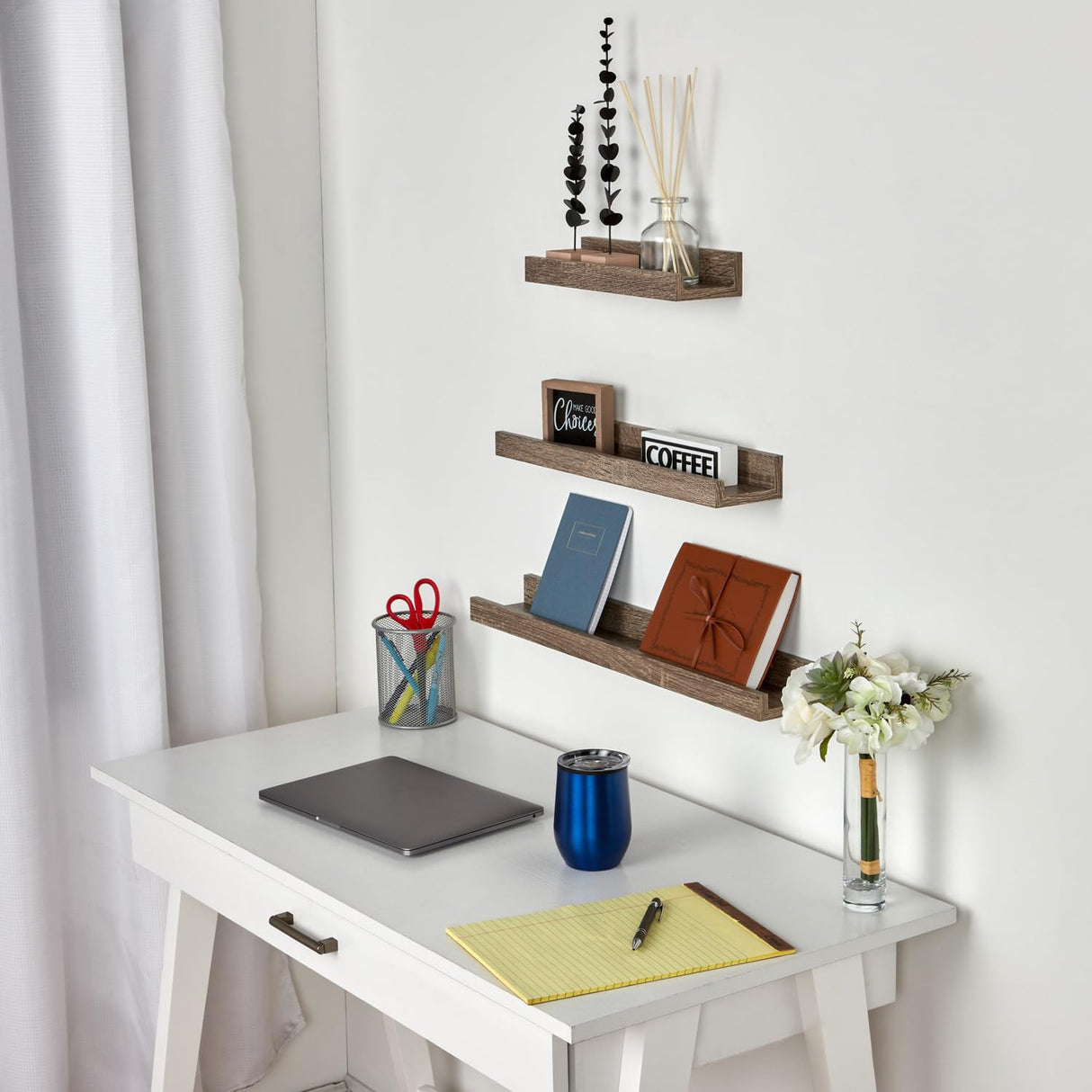 24" Floating Shelves, Wall Shelves for Bathroom, Living Room, Bedroom