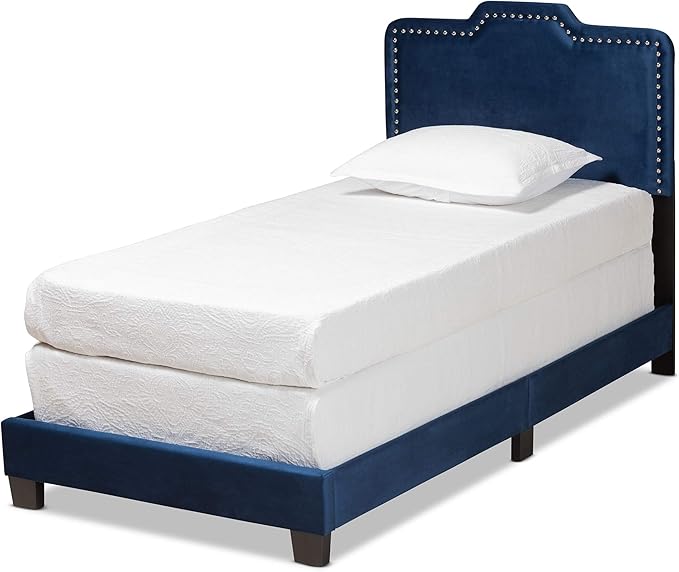 Benjen Beds (Box Spring Required), Queen, Navy Blue/Black