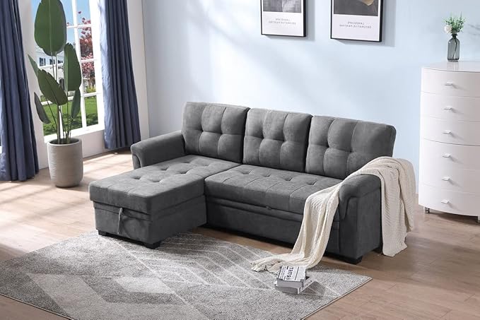 Lucca Green Sectional Sleeper Sofa - Versatile Sleeper Couch & Sofa