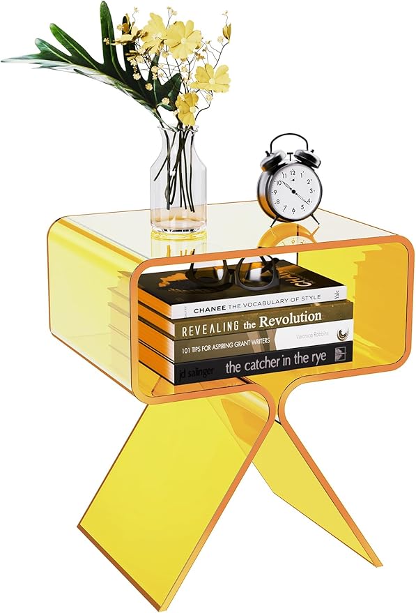 Nightstand Side Table Modern Design Clear